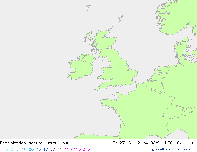 Precipitation accum. JMA Fr 27.09.2024 00 UTC