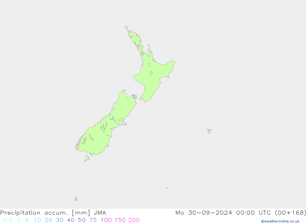 Precipitation accum. JMA пн 30.09.2024 00 UTC