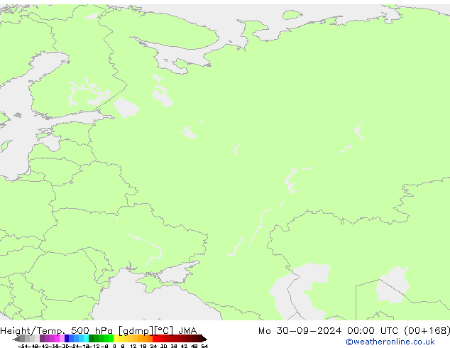 Yükseklik/Sıc. 500 hPa JMA Pzt 30.09.2024 00 UTC