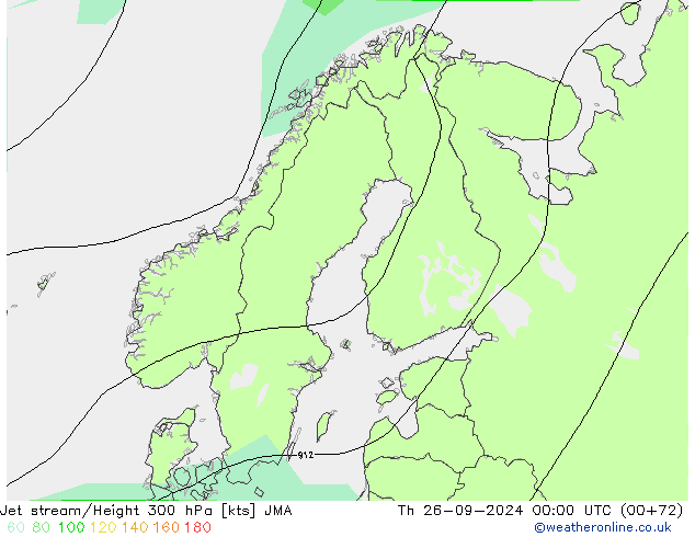 Straalstroom JMA do 26.09.2024 00 UTC