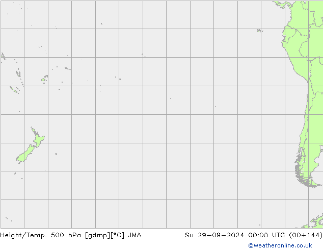 Height/Temp. 500 hPa JMA dom 29.09.2024 00 UTC