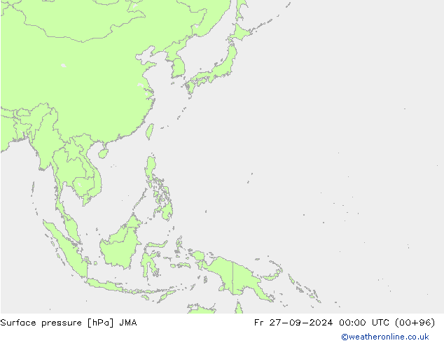 Surface pressure JMA Fr 27.09.2024 00 UTC