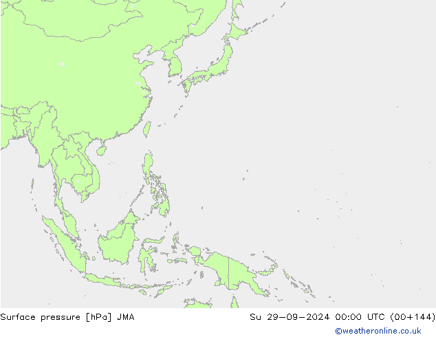 Luchtdruk (Grond) JMA zo 29.09.2024 00 UTC