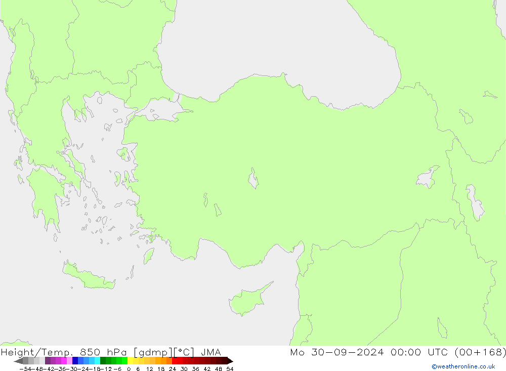 Géop./Temp. 850 hPa JMA lun 30.09.2024 00 UTC