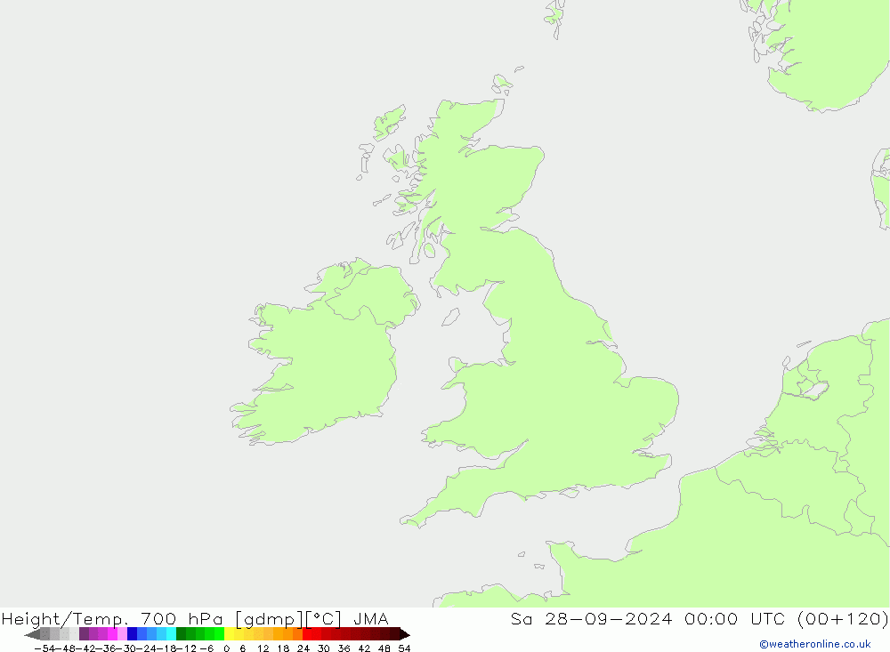 Height/Temp. 700 hPa JMA Sa 28.09.2024 00 UTC