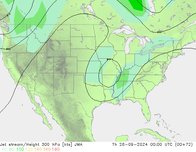 Jet stream/Height 300 hPa JMA Th 26.09.2024 00 UTC