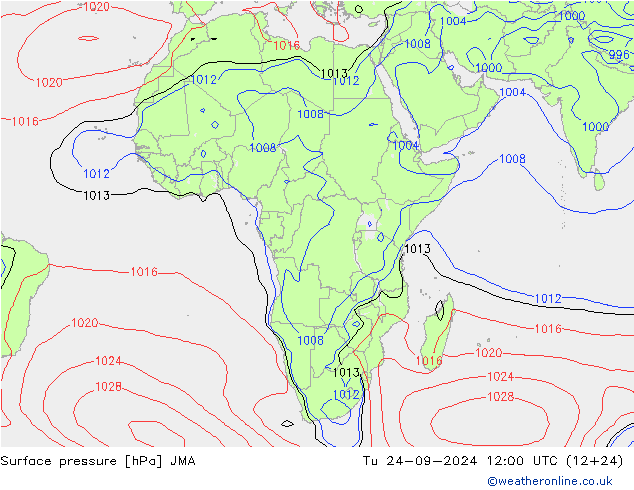 Yer basıncı JMA Sa 24.09.2024 12 UTC