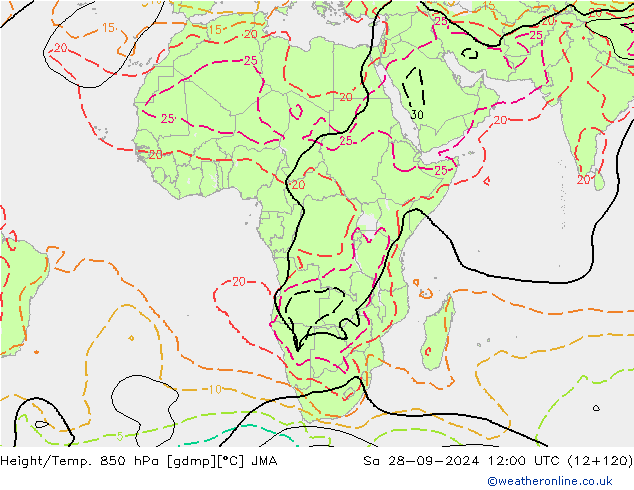 Height/Temp. 850 hPa JMA  28.09.2024 12 UTC