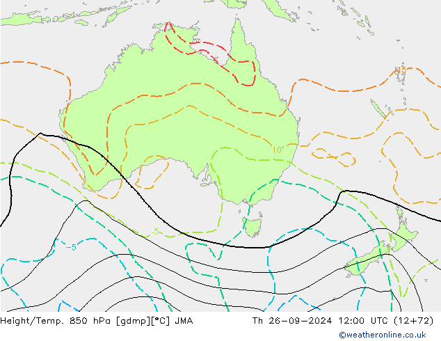 Height/Temp. 850 hPa JMA  26.09.2024 12 UTC