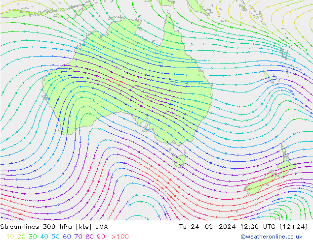 Streamlines 300 hPa JMA Tu 24.09.2024 12 UTC