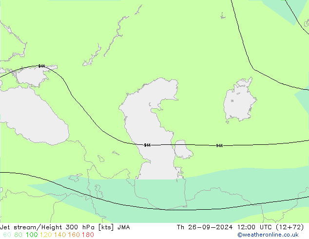 Jet stream/Height 300 hPa JMA Th 26.09.2024 12 UTC