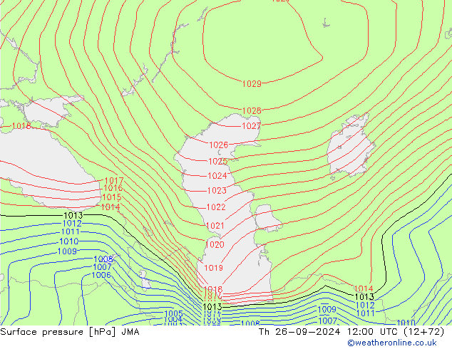 pressão do solo JMA Qui 26.09.2024 12 UTC