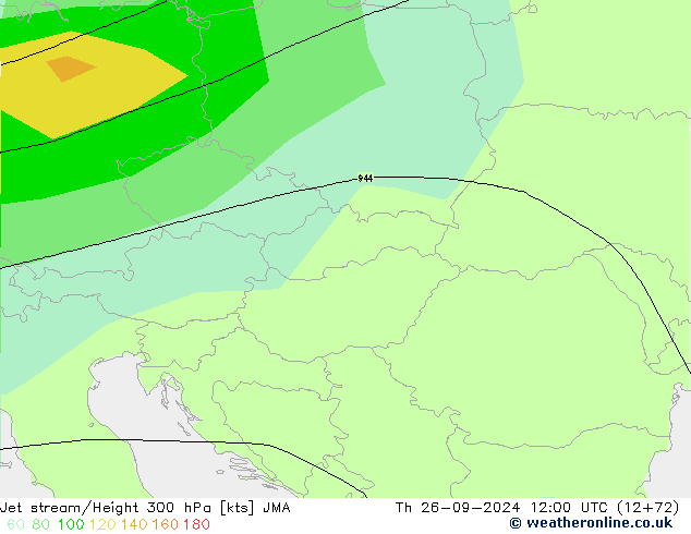 Jet stream/Height 300 hPa JMA Th 26.09.2024 12 UTC