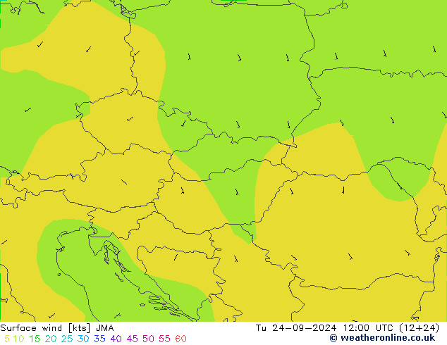 Wind 10 m JMA di 24.09.2024 12 UTC