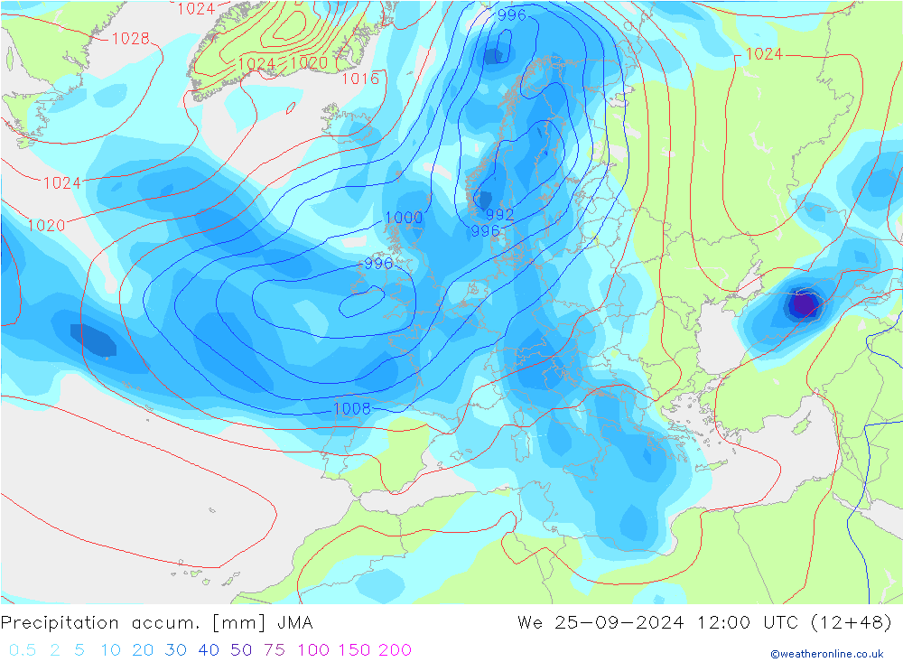 Precipitation accum. JMA ср 25.09.2024 12 UTC