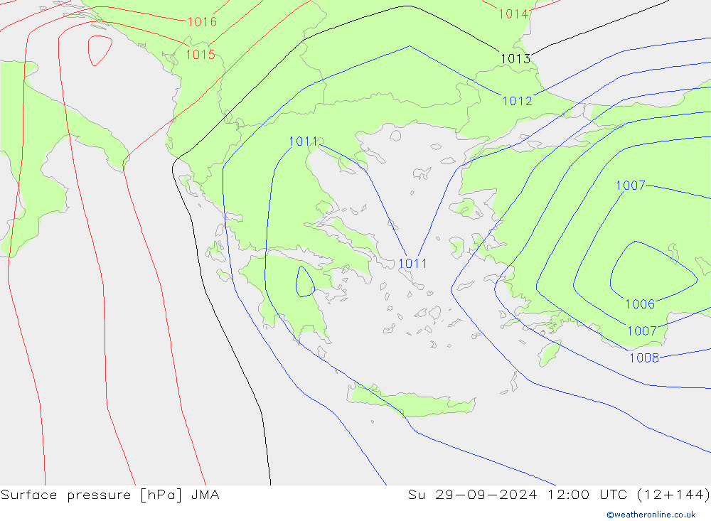 Yer basıncı JMA Paz 29.09.2024 12 UTC