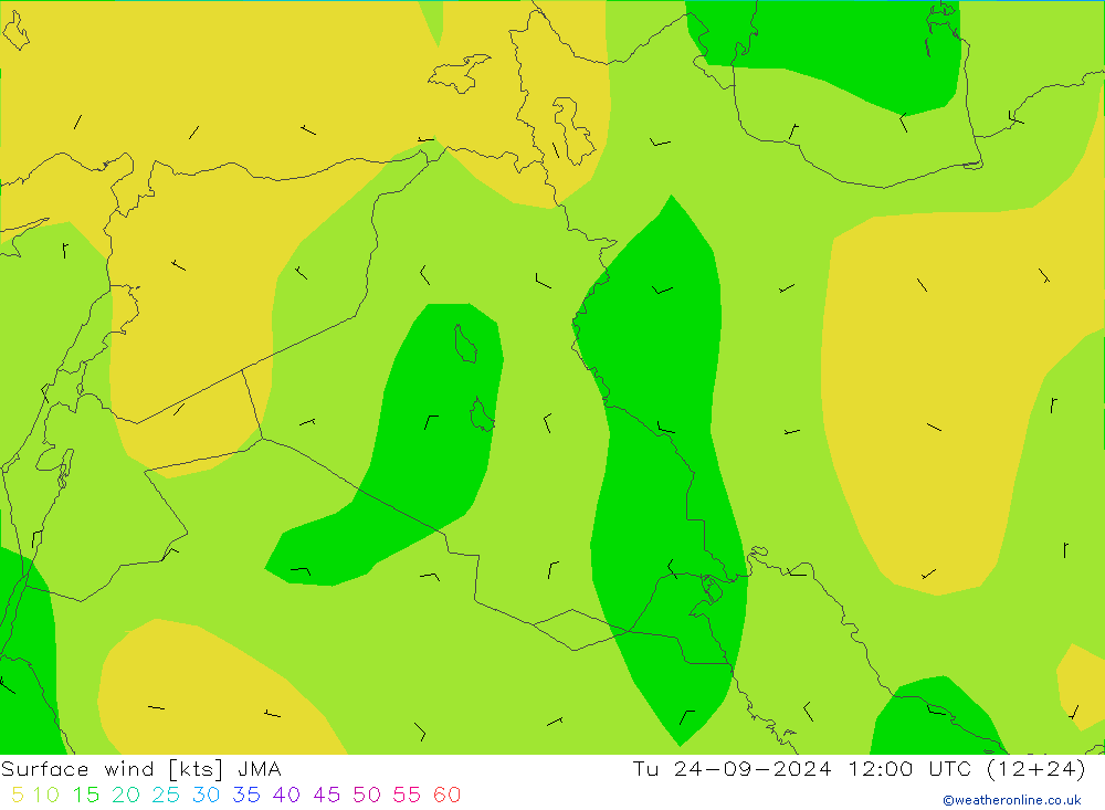 Vent 10 m JMA mar 24.09.2024 12 UTC