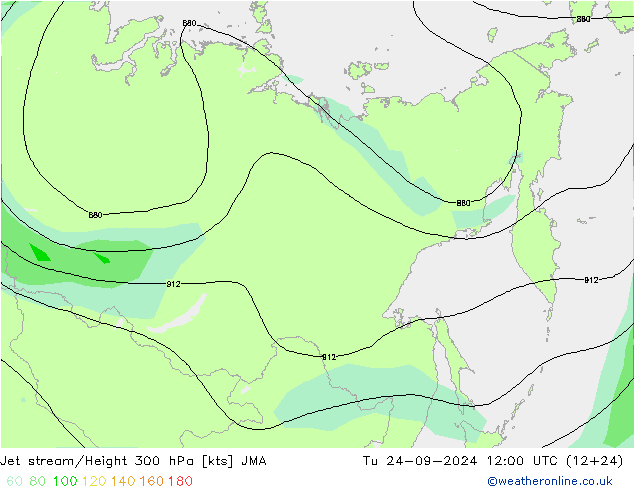 Prąd strumieniowy JMA wto. 24.09.2024 12 UTC