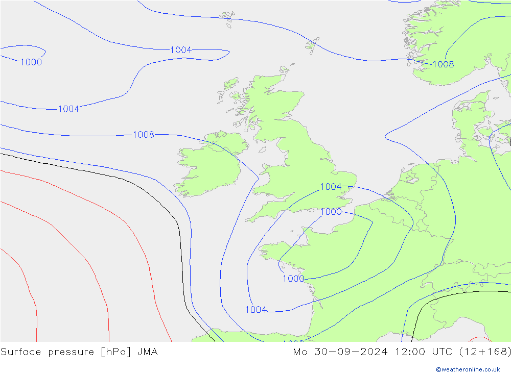 pressão do solo JMA Seg 30.09.2024 12 UTC