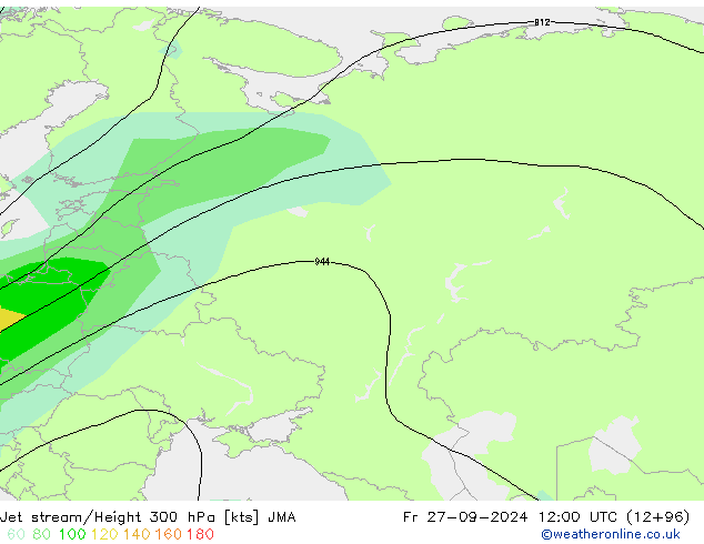 Jet stream/Height 300 hPa JMA Fr 27.09.2024 12 UTC