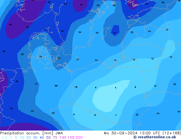 Precipitation accum. JMA Po 30.09.2024 12 UTC