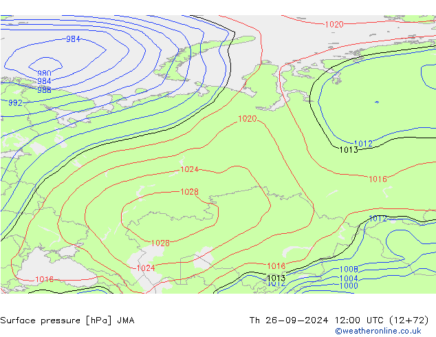 Yer basıncı JMA Per 26.09.2024 12 UTC