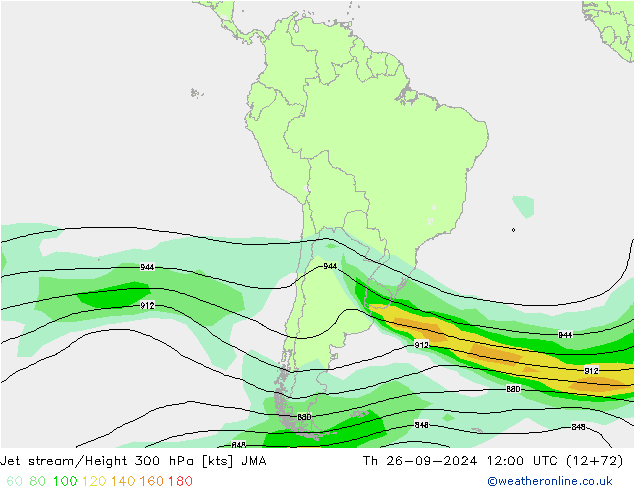 Jet stream/Height 300 hPa JMA Th 26.09.2024 12 UTC