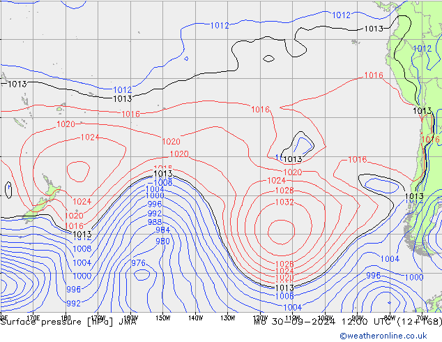 приземное давление JMA пн 30.09.2024 12 UTC