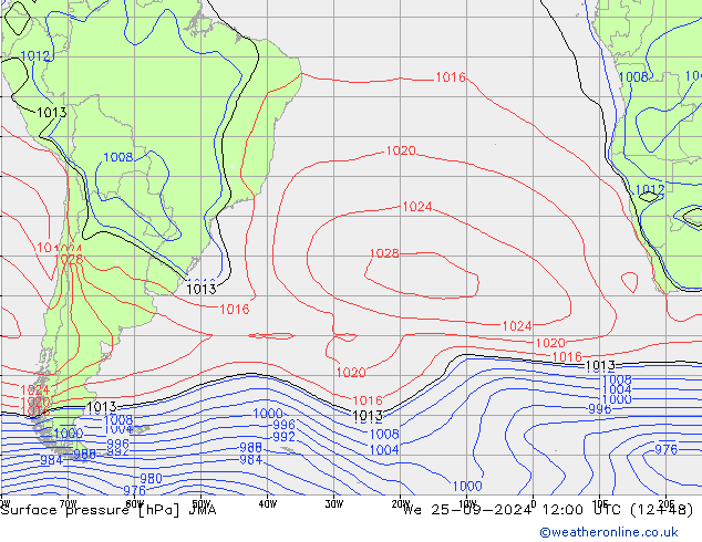 pressão do solo JMA Qua 25.09.2024 12 UTC