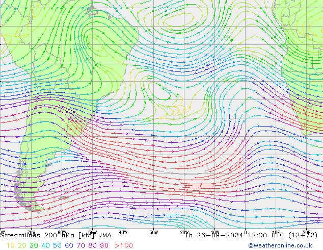 Streamlines 200 hPa JMA Th 26.09.2024 12 UTC