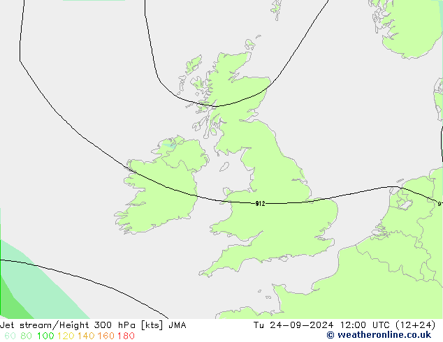 Jet stream JMA Ter 24.09.2024 12 UTC