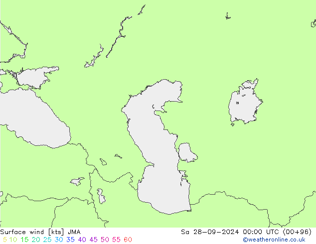 Surface wind JMA Sa 28.09.2024 00 UTC