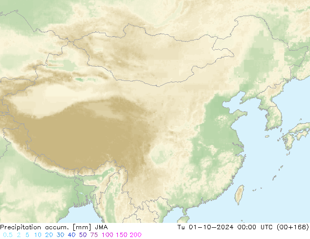 Precipitation accum. JMA  01.10.2024 00 UTC