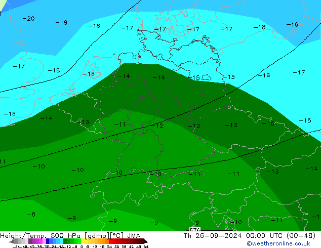 Height/Temp. 500 hPa JMA czw. 26.09.2024 00 UTC