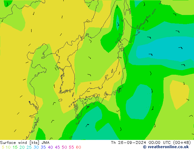 Rüzgar 10 m JMA Per 26.09.2024 00 UTC