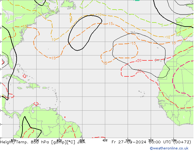 Height/Temp. 850 hPa JMA  27.09.2024 00 UTC