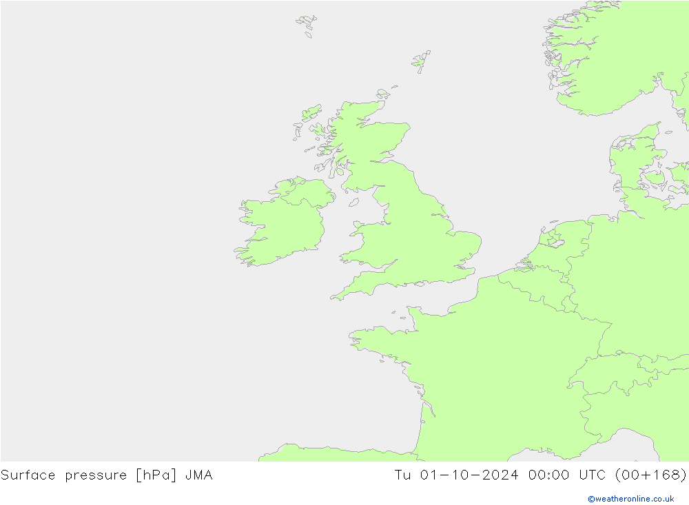 ciśnienie JMA wto. 01.10.2024 00 UTC