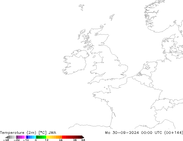 Temperature (2m) JMA Mo 30.09.2024 00 UTC