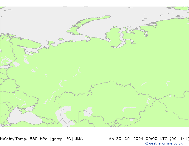 Height/Temp. 850 hPa JMA Mo 30.09.2024 00 UTC