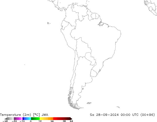 Temperature (2m) JMA So 28.09.2024 00 UTC