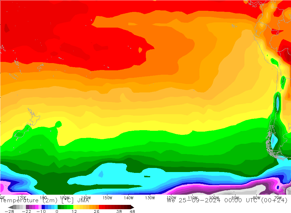 Temperatura (2m) JMA Qua 25.09.2024 00 UTC