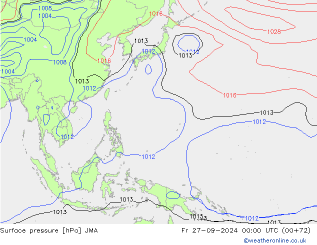 приземное давление JMA пт 27.09.2024 00 UTC