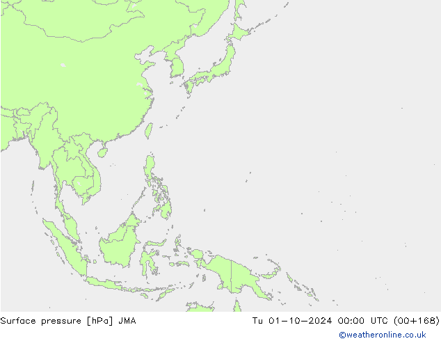 Atmosférický tlak JMA Út 01.10.2024 00 UTC