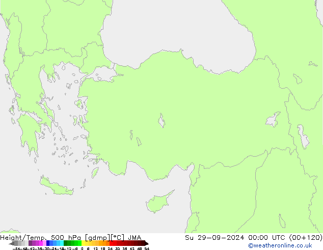 Hoogte/Temp. 500 hPa JMA zo 29.09.2024 00 UTC