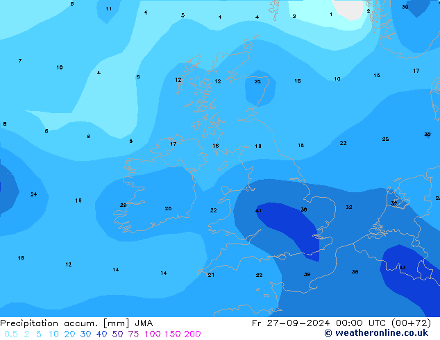 Precipitation accum. JMA  27.09.2024 00 UTC