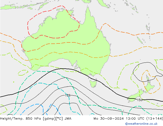 Height/Temp. 850 hPa JMA Po 30.09.2024 12 UTC