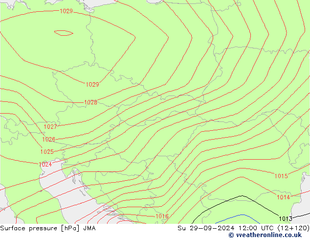 Yer basıncı JMA Paz 29.09.2024 12 UTC