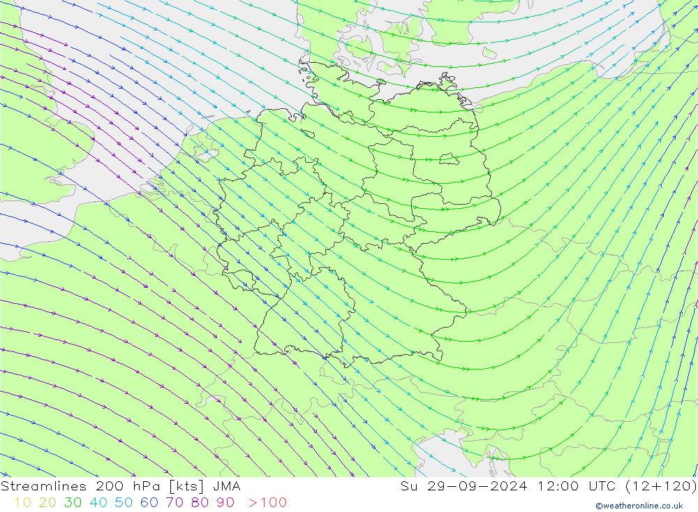 ветер 200 гПа JMA Вс 29.09.2024 12 UTC