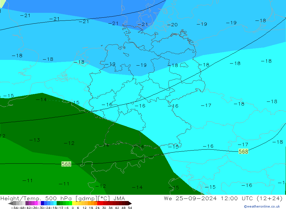 Height/Temp. 500 гПа JMA ср 25.09.2024 12 UTC