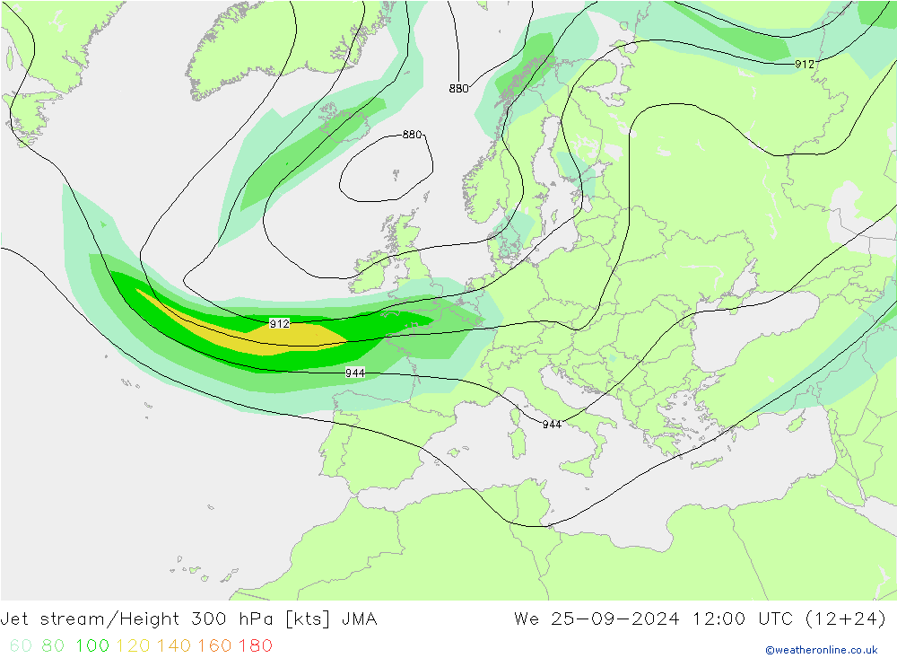 Straalstroom JMA wo 25.09.2024 12 UTC